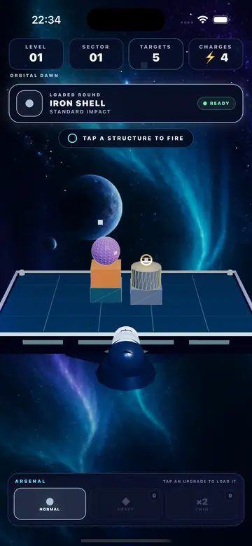 A glowing power-core block inside a Cannon Hit structure.